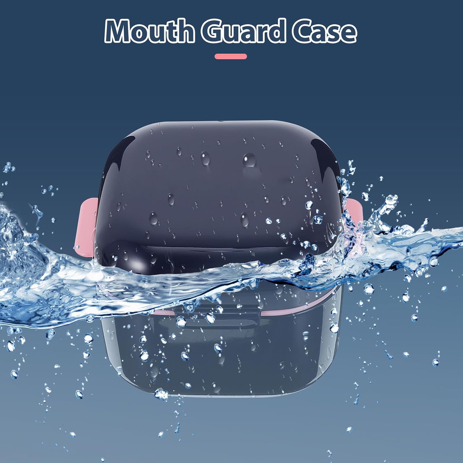 Blue PP Denture Storage Case Portable Retainer Box for Travel