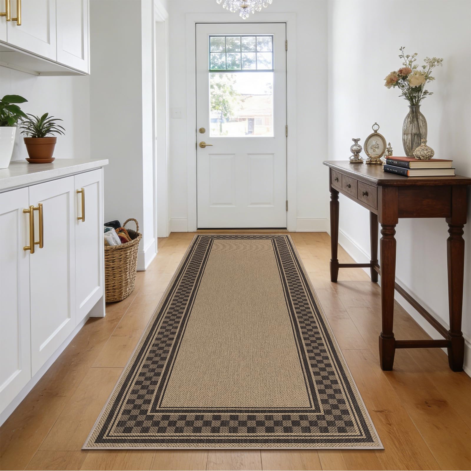 Enyhom Teppich Läufer Flur 80x240 cm Jute Optik rutschfest W