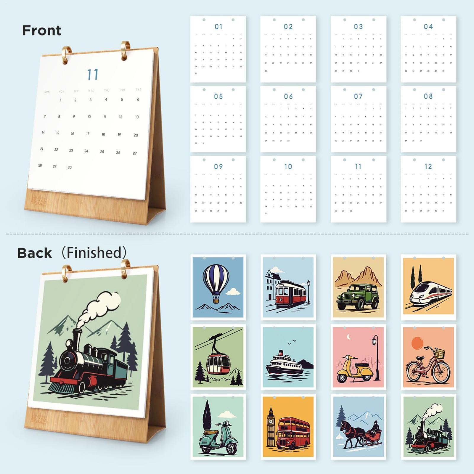 Calendario de Escritorio 2027 por Números Decoración DIY Calendario de