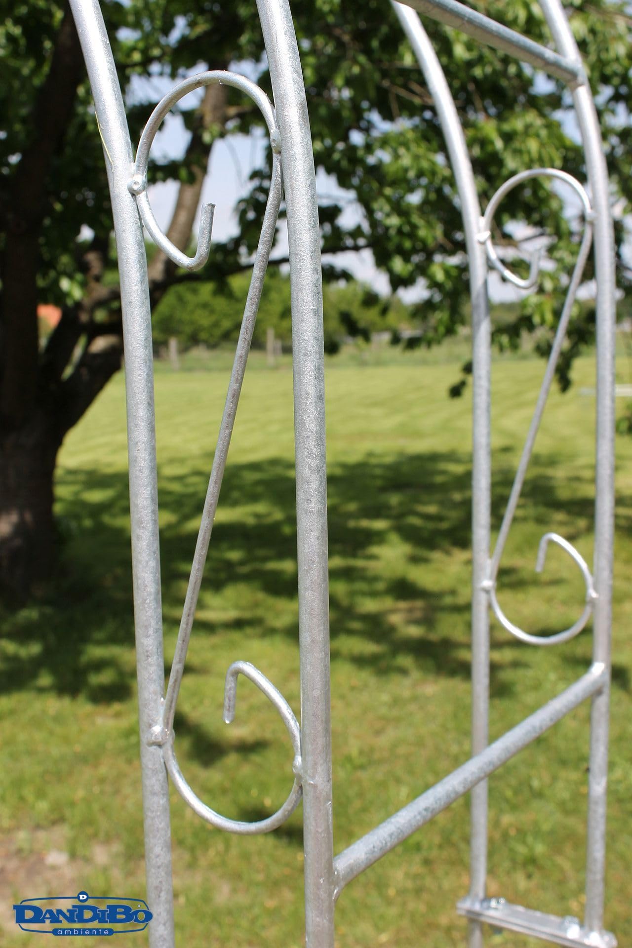 Arco Per Rose In Ferro Zincato - 232x140 Cm, Resistente Alle Intemperie, Per Giardino Elegante - Foto 7