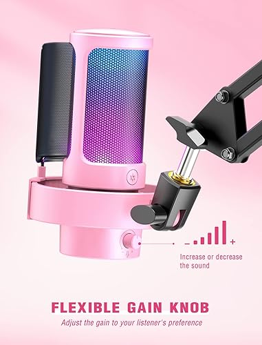 Miniatura 5 de FIFINE Micrófono USB para juegos de transmisión, micrófono de escritorio de condensador de PC para video, uso doméstico, YouTube, con control RGB,