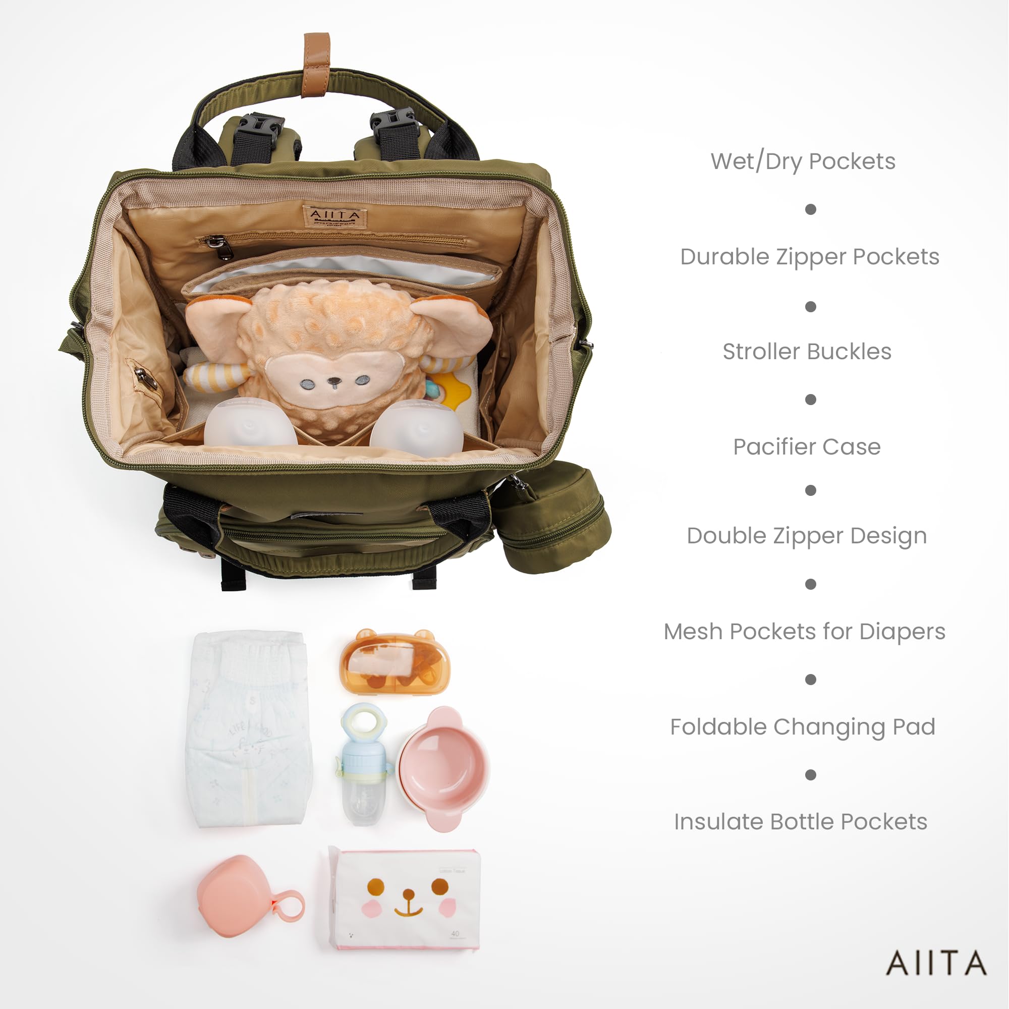 Wickeltaschen-Rucksack, multifunktionale Wickeltasche mit Wickelunterlage, Baby-Wickeltaschen für Jungen und Mädchen, stilvoller Reiserucksack mit großer Kapazität für Mütter, Väter,