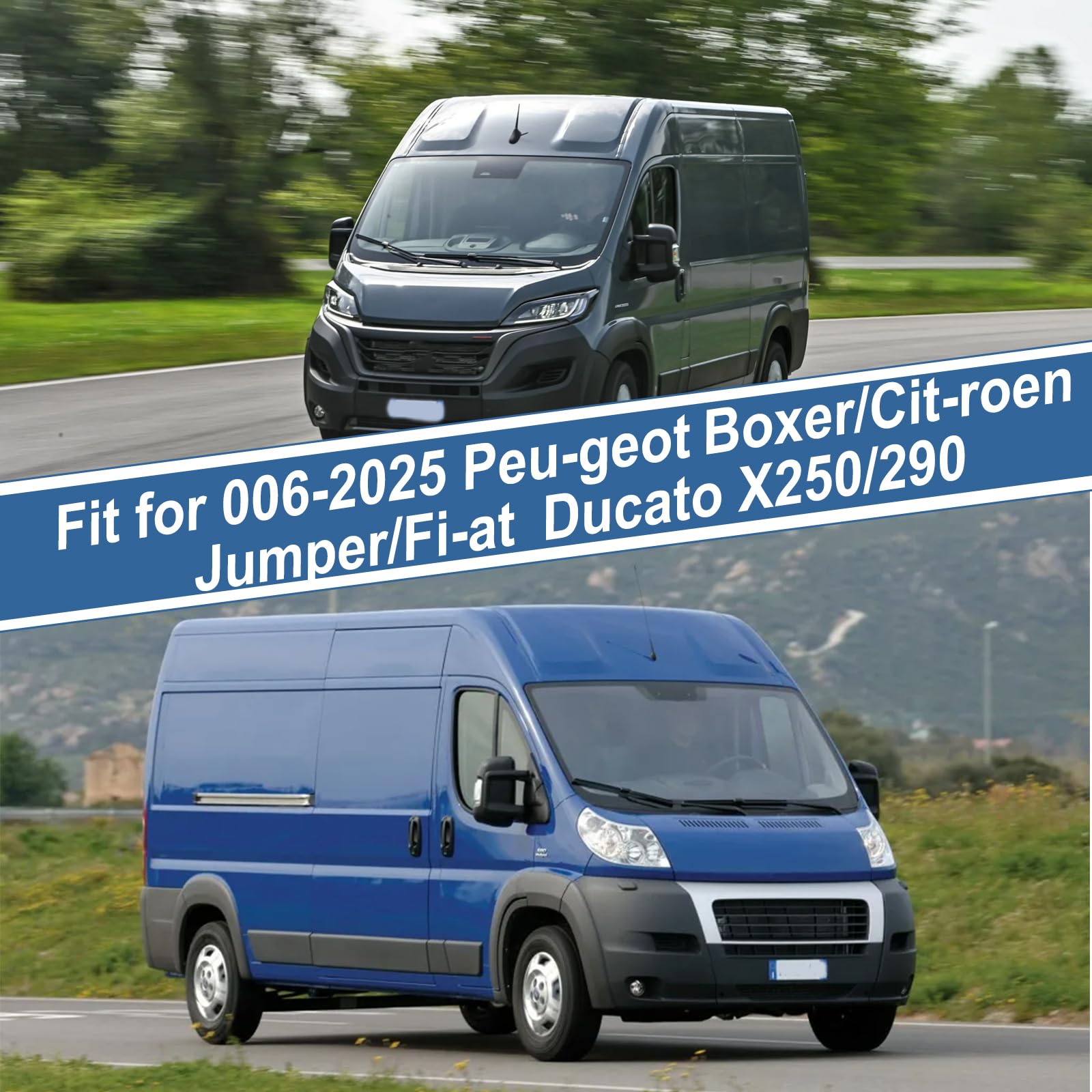 Cubierta para parabrisas delantero para Fiat Ducato X250/290 para Peugeot Boxer 2006-2025, 600D, opaca, impermeable, cubierta para parabrisas de coche, resistente a la intemperie, cubierta de nieve