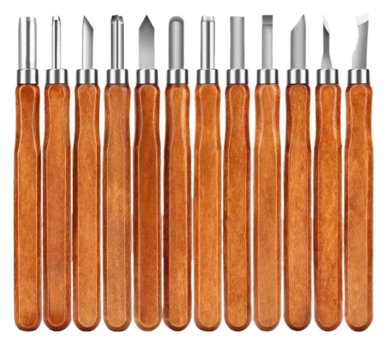 3/5/7/12 sztuk Obróbka drewna Rzeźba w drewnie Dłuto Zestaw do rzeźbienia noży dla początkujących DIY Rzemiosło Gouges(12Pcs Set Kit)