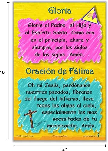 Miniatura 6 de Las Oraciones - Padre Nuestro, Ave María, Señal de la Cruz, Gloria -12" x 18" Carteles para el Aula (Grupo de 4)