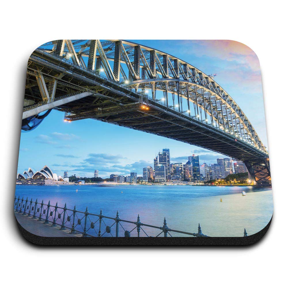 Destination Vinyl Ltd Multicolor 1 X Square Mdf Fridge Magnet - Sydney Bridge Opera House Australia 24283