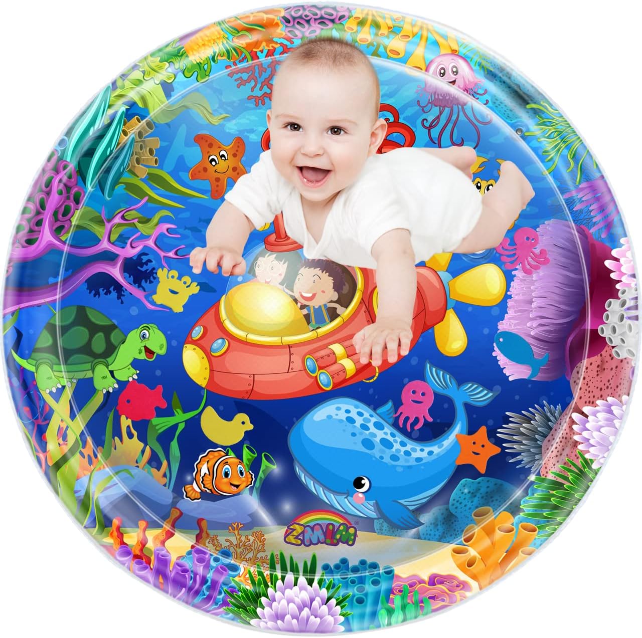 ZMLM Extra Large Baby Water Mat Gifts Baby Toys, 40 * 40Inch Inflatable Baby Tummy Time Play Mat Developmental Toy Gifts for 3-12 Months Girls Boys Toddler Infant