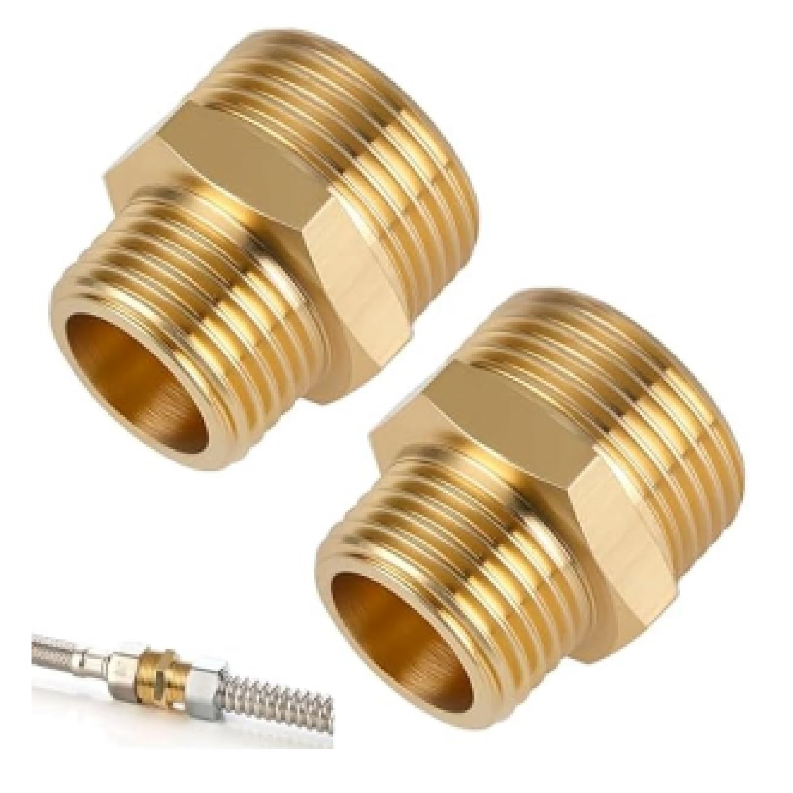 2 Piezas Reductor de Latón para Grifo, 3/4 a 1/2, Anticorrosión, Fácil Instalación Para Conexiones de Agua Fría/Caliente y Riego del Jardín(20 x 25 mm)