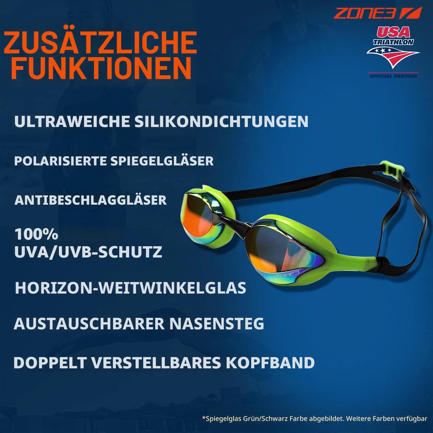 ZONE3 Unisex Volaire Schwimmbrille (1er Pack)