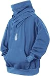 Fleece Hoodies for Men Cowl Neck Sweatshirts Casual Pullover Fall Winter Loose Fit Tops with Embroidery