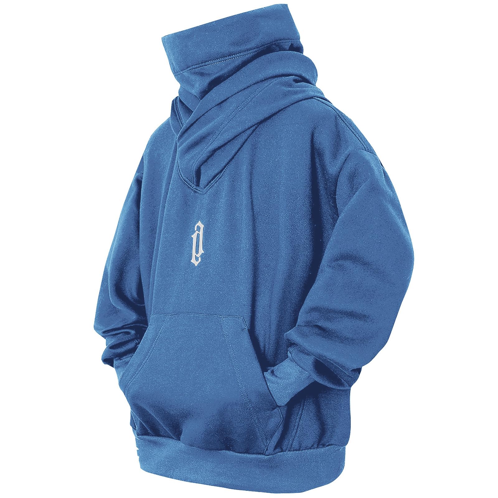 Eocicvvi Felpa Uomo con Cappuccio Collo Alto Pullover Hip Hop Stile Comoda Felpe Pile Hoodies Autunno Invernale Moda