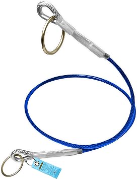 KwikSafety - Charlotte, NC - Lemur 6 Cable Anchor Sling Safety Anchor [PVC Coated Cable] ANSI & OSHA Compliant Pass-Through Galvanized Steel Positioning Lanyard Beam Strap PPE Equipment
