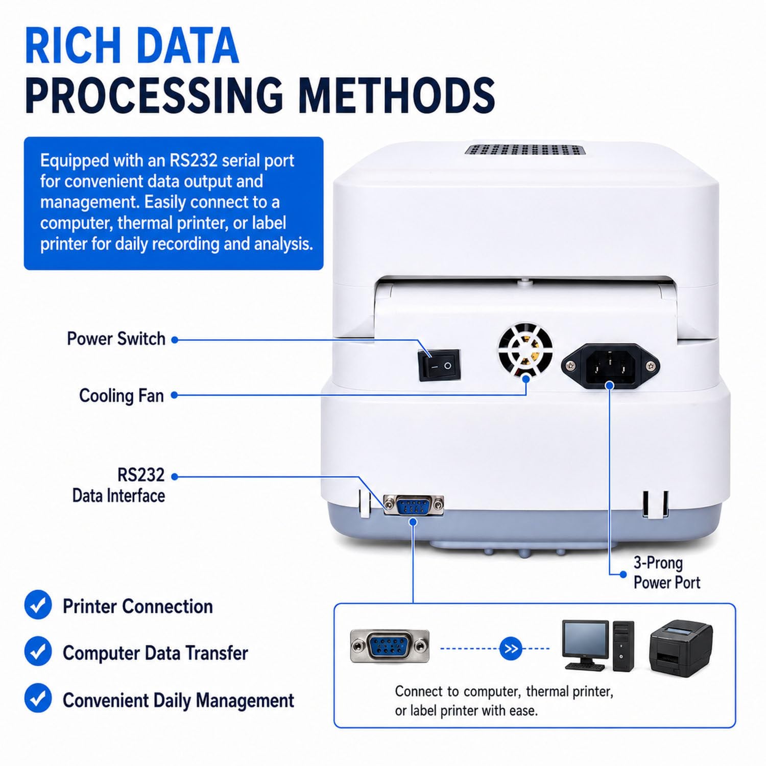 Analizador Digital, 120g, 0,01%, 40-230°C 0.005g | Calentamiento halógeno con apagado automático. Perfecto para cereales y piensos.