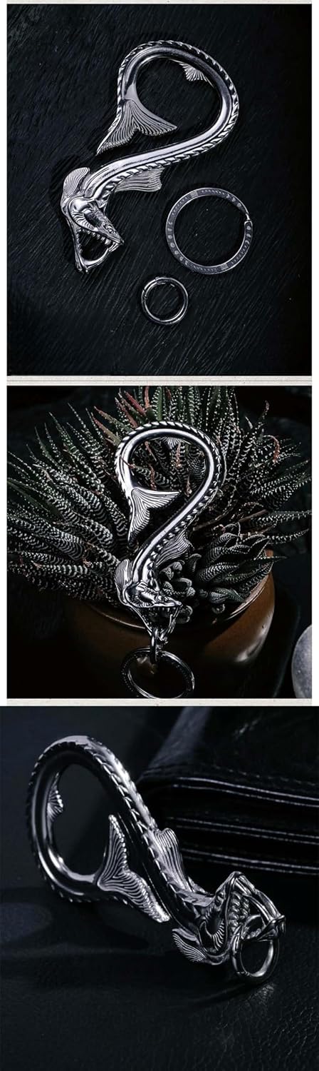 Creative Viper Fish Bottle Opener Car Key Chain Hook Stainless Steel Pendant Accessories Domineering Personalized Gift image 5