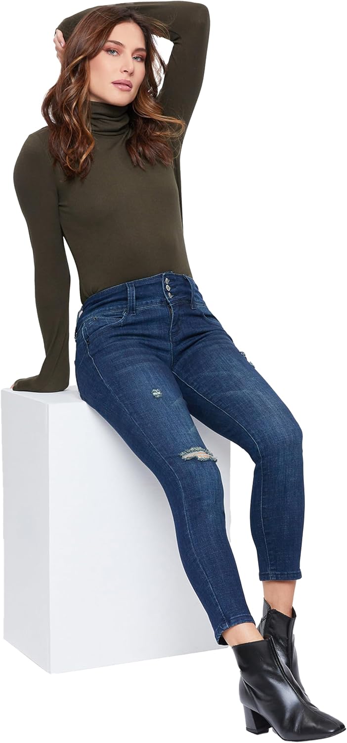 Royalty for Me Womens Royalty for Me Women's Petite Sustainable Wannabettabutt Mid Rise Jeans - Image 6