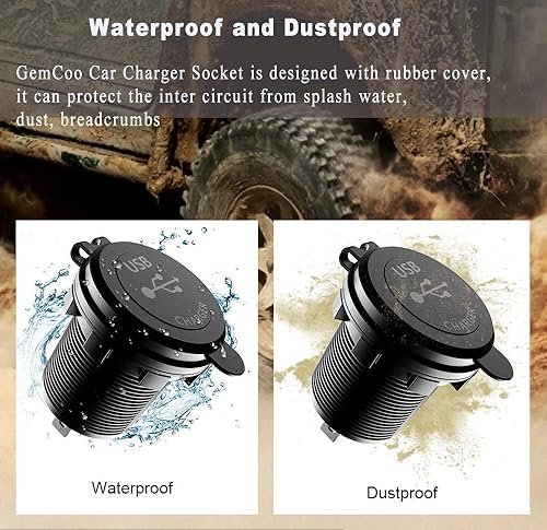 Miniatura 6 de Carga rápida 3.0 Dual USB Cargador de Coche Enchufe con Interruptor Táctil 12V24V 36W QC3.0 Dual USB Cargador Rápido Toma de corriente para Marina,