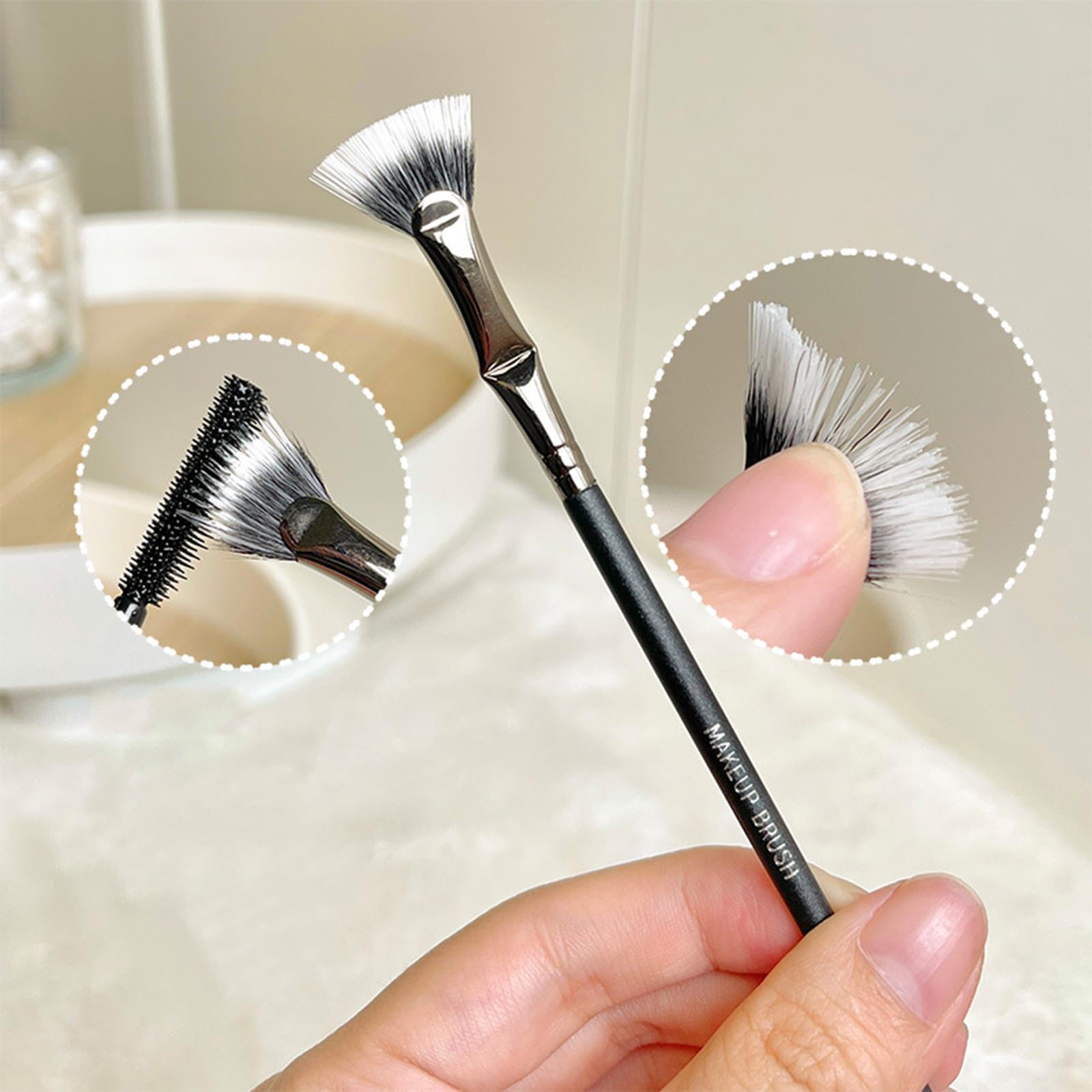 Mascara Fan Brush Lash Wand Brush Fan-Shaped Eyelash Brush For Natural Lifted Effects And Enhances Lower Lashes