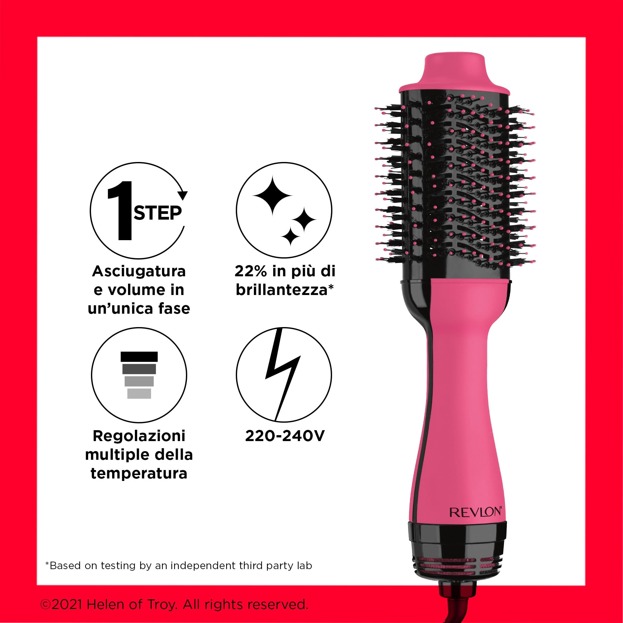 Revlon One-Step Asciugacapelli Volumizzante - Novità Pink Edition (One-Step, Tecnologia Ionica e Ceramica, capelli medi e lunghi) RVDR5222PUK