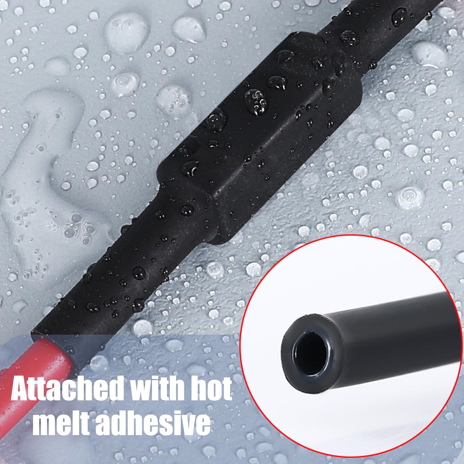 10Pcs Wire Connector Nut Kit with 10 Heat Shrink Tubes and 1 WrenchSplicing Quick Wiring Terminal, Car Circuit Connector Conductor Connector Kit for Automotive (60A Square)