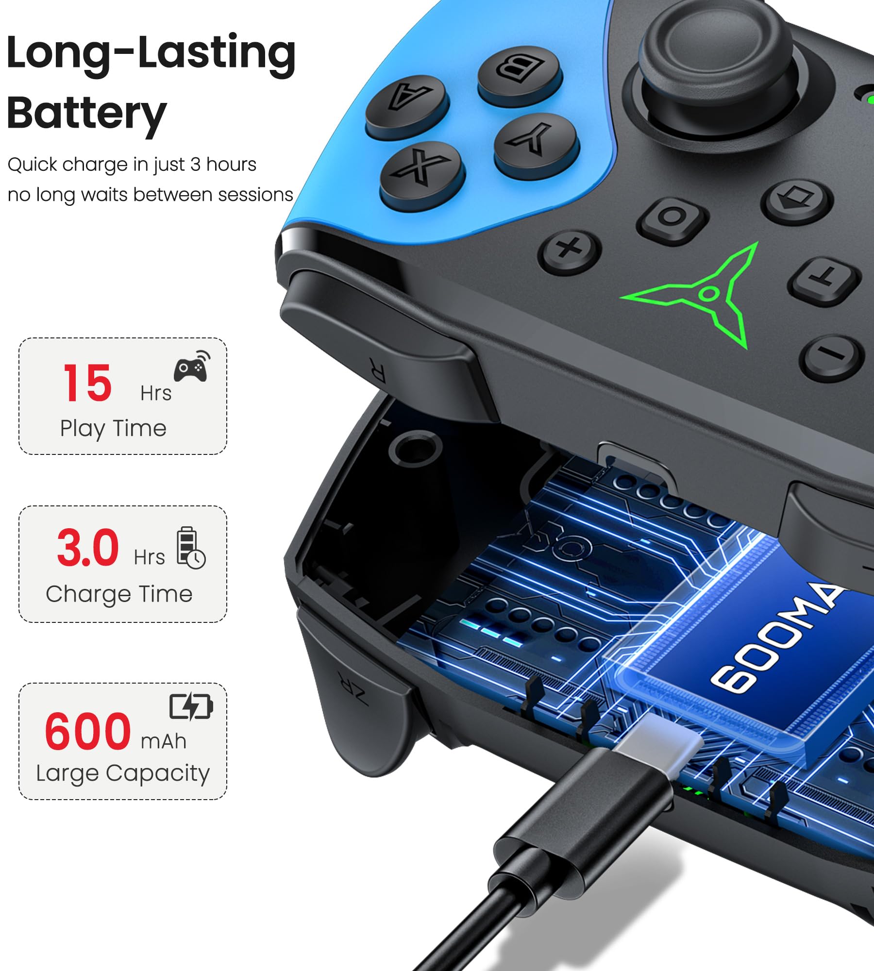 ELISWEEN Switch Pro Controller - Wireless & Programmable -8