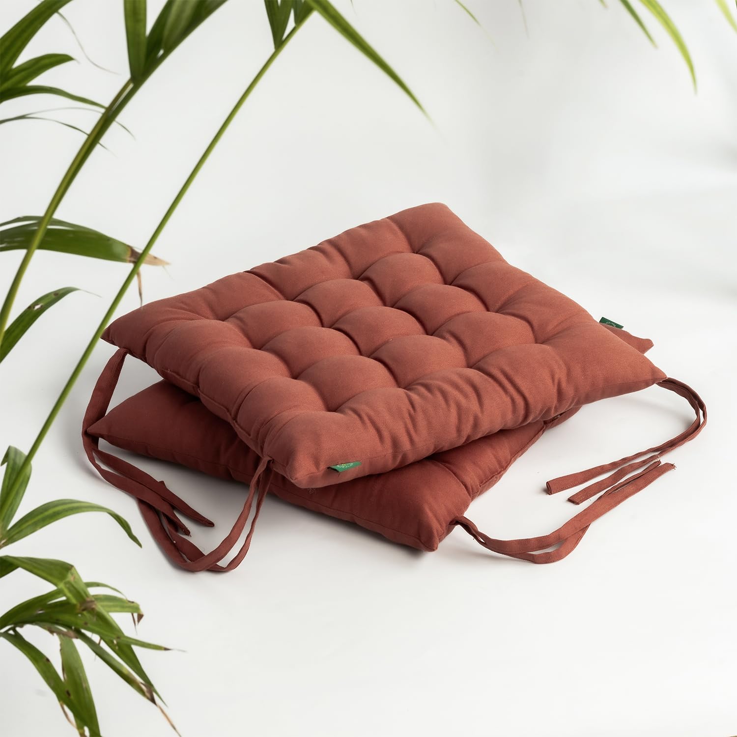 VASI IMPEX Chair Pad Cushion 40 x 40 x 8 CM | Chair Cushion Pad | Chair Cushion Square Chair Pad Marron Brick (Pack of 6)