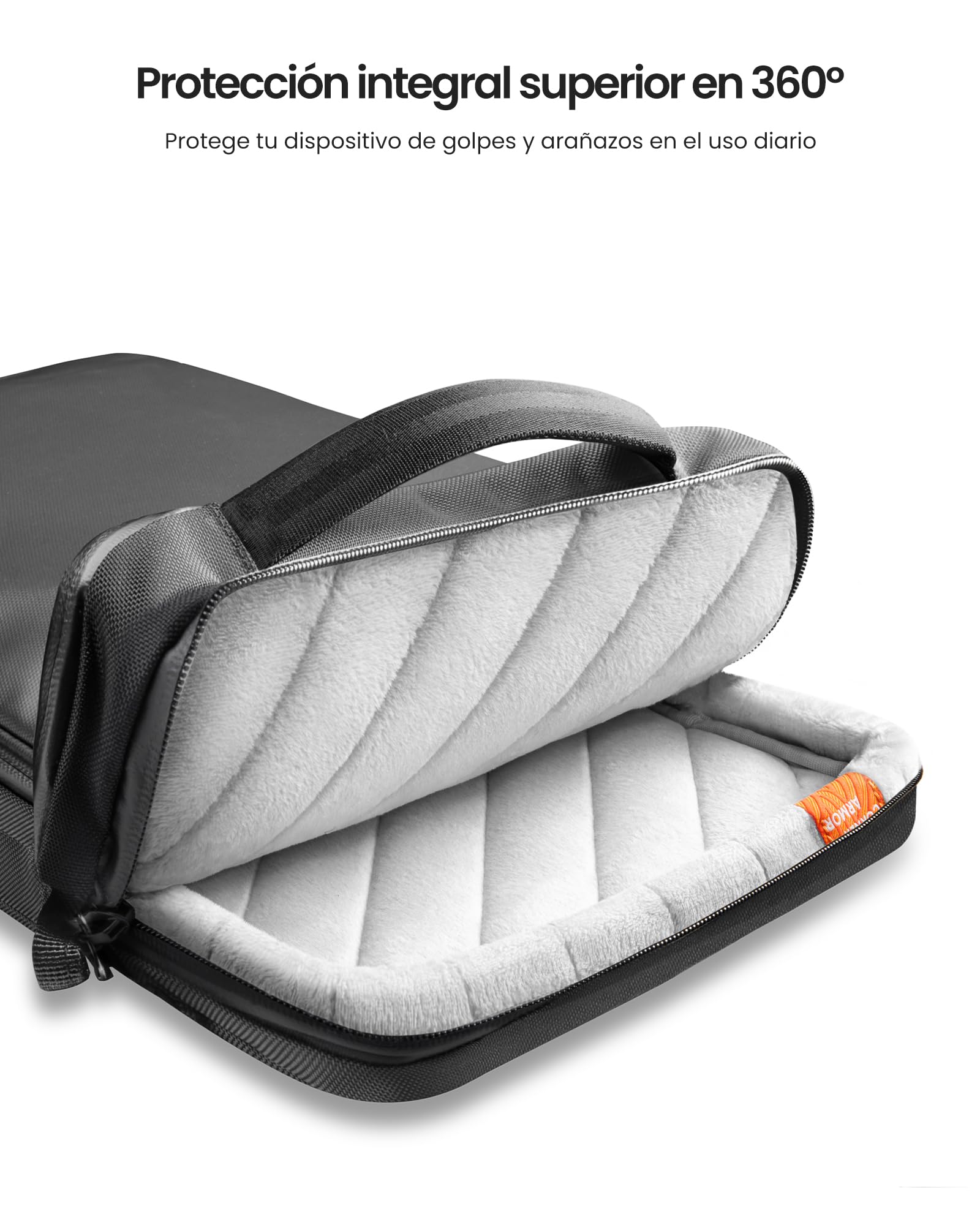 tomtoc 360° Bolsa de hombro para portátil para Nuevo 16 Pulgadas MacBook Pro M5 Pro/Max (2026), M4/M3/M2/M1 Pro/Max (2024–2019), Bolsa para portátil Premium Repelente al agu