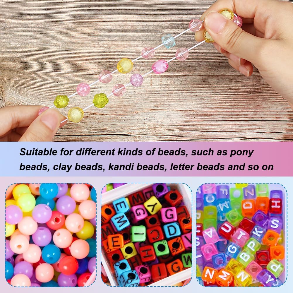 Tenn Well 2 Roll Elastic String Total 656 Feet, 1mm Beading Cord Stretchy String for Bracelets, Necklaces, Jewelry Making, Beading and Crafts (Black, White) - Image 5