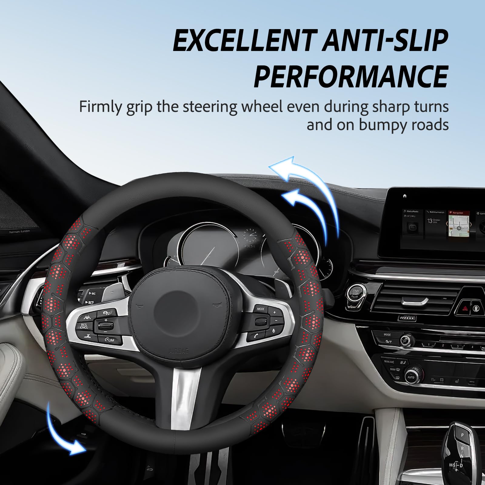 Uniwersalny pokrowiec na kierownicę ze skóry PU, akcesoria sportowe