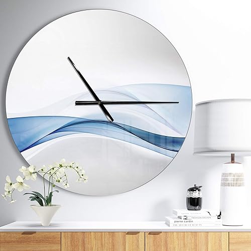 Miniatura 3 de Designart - Reloj de pared moderno de gran tamaño con forma de onda de agua en 3D, reloj de pared grande decorativo para sala de estar, decoración