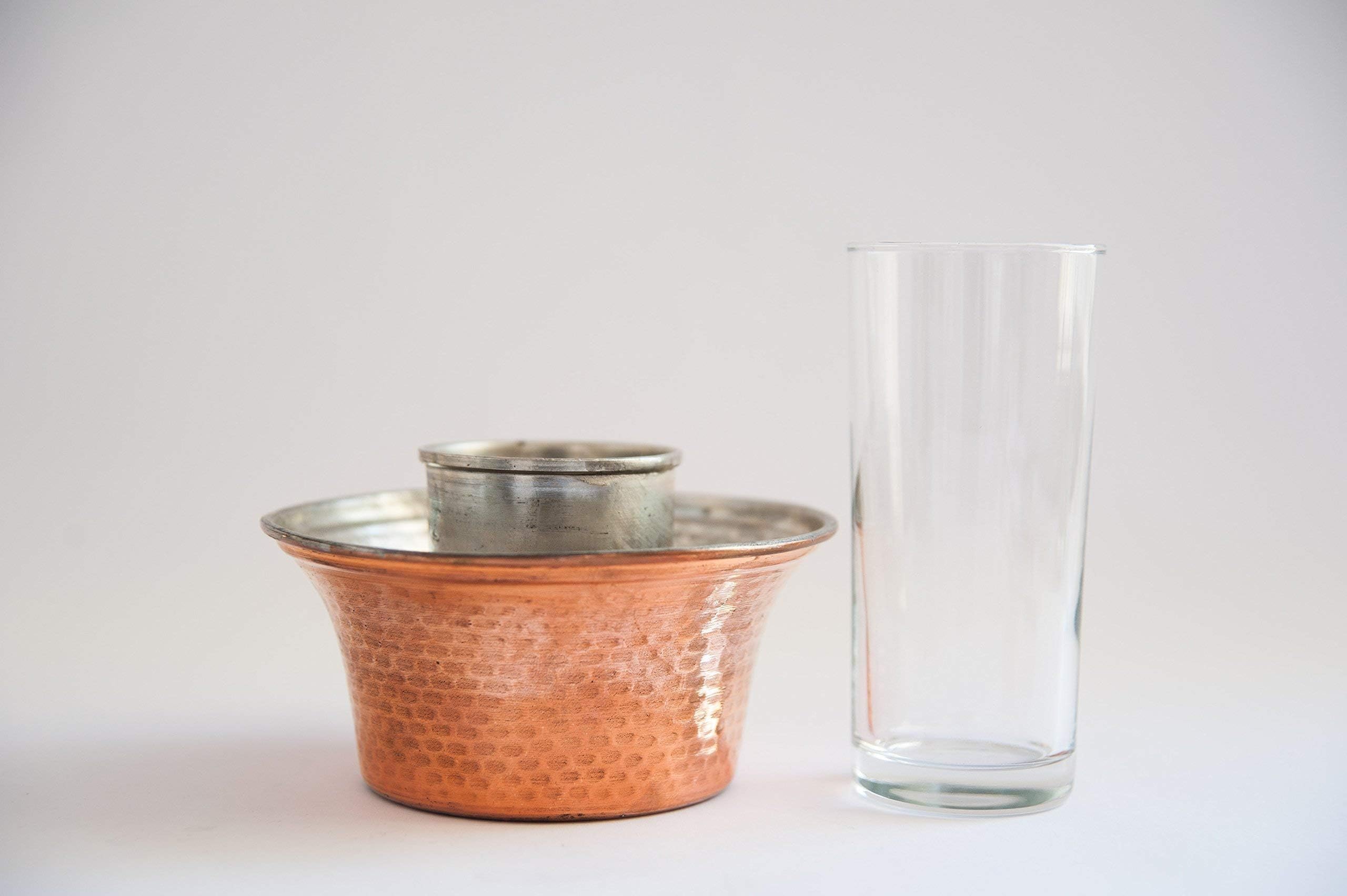 Turkish Traditional Copper Handmade & Handcrafted Raki -Drink Cooler with Turkish Raki Glass