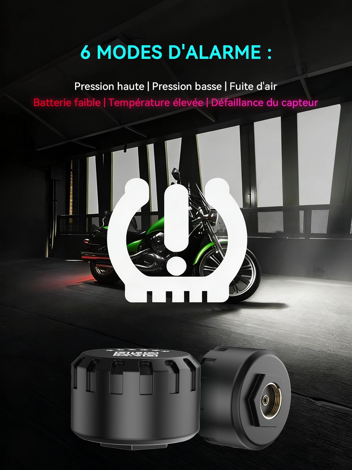 Spedal Système de contrôle de pression des pneus TPMS pour moto - Bluetooth avec application : pression et température précises, étanche, alarme en temps réel pour iOS et Android (3)