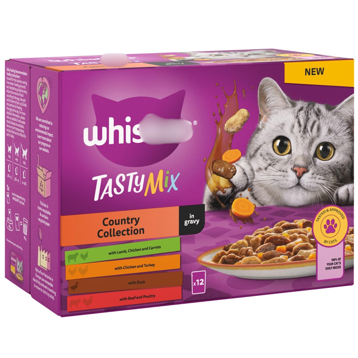 1+ Country Collection in Gravy 12 X 85g - Cat Food Pouches Contain Everything Your Cat Needs to Keep Them Happy and Healthy - Including B Vitamins and Balanced Minerals