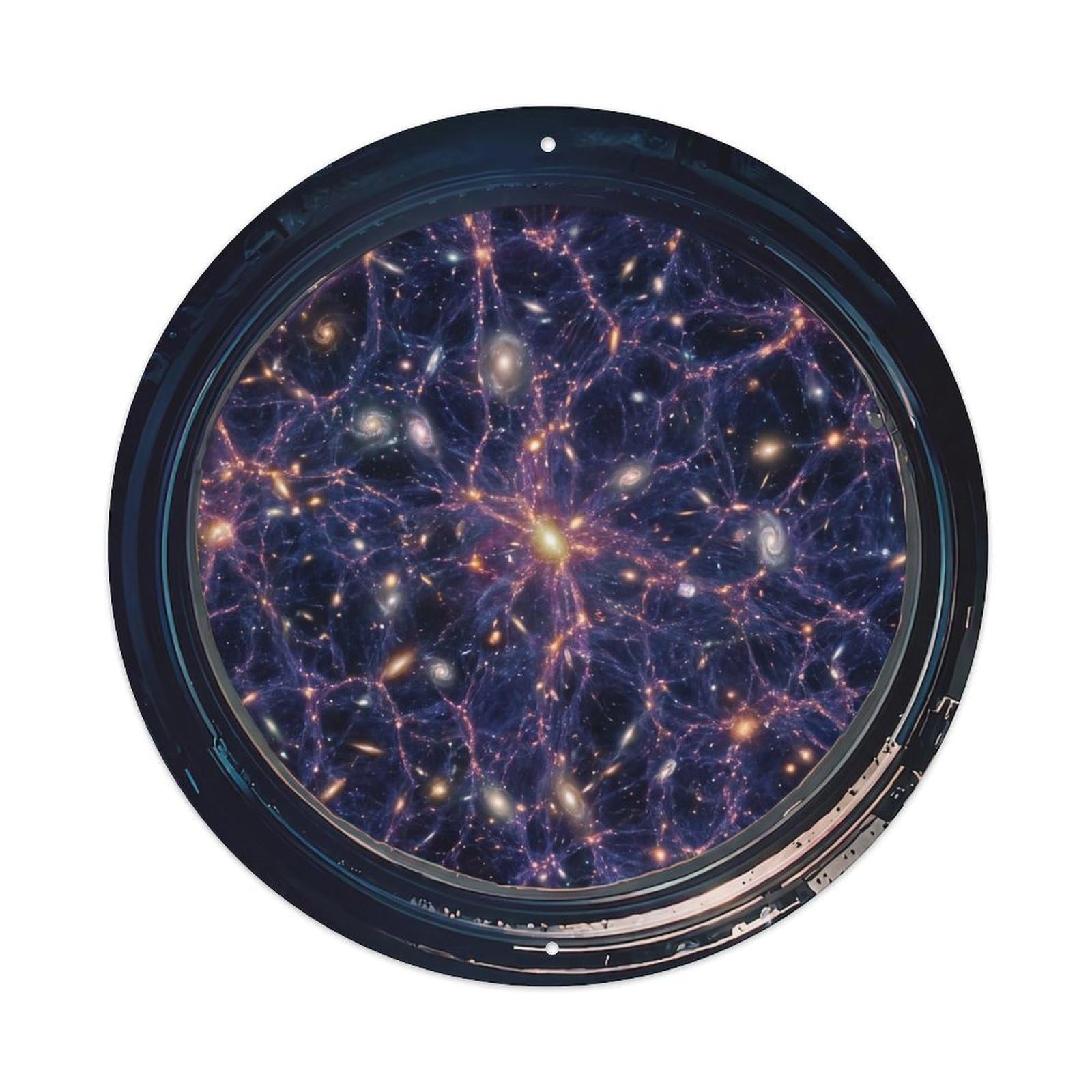 Galaxy Supercluster Porthole View Metal Tin Sign