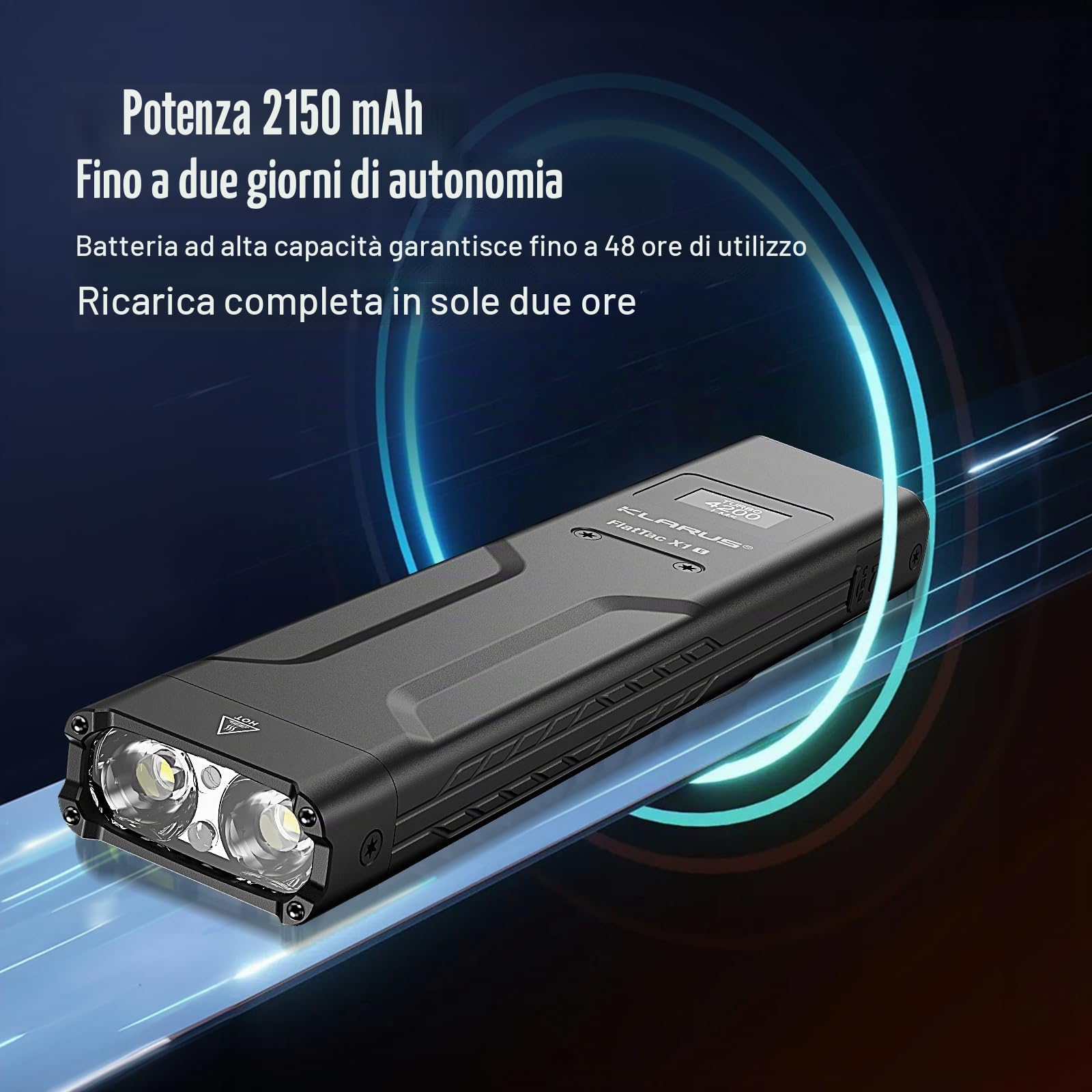 klarus FlatTac X1 Uitra Slim Tactical Torcia Flashlight, 4200 Lumen, Compact Flashlight with Double Switch, IPX6 Waterproof, Perfect for Outdoor Use, in Service and Emergency