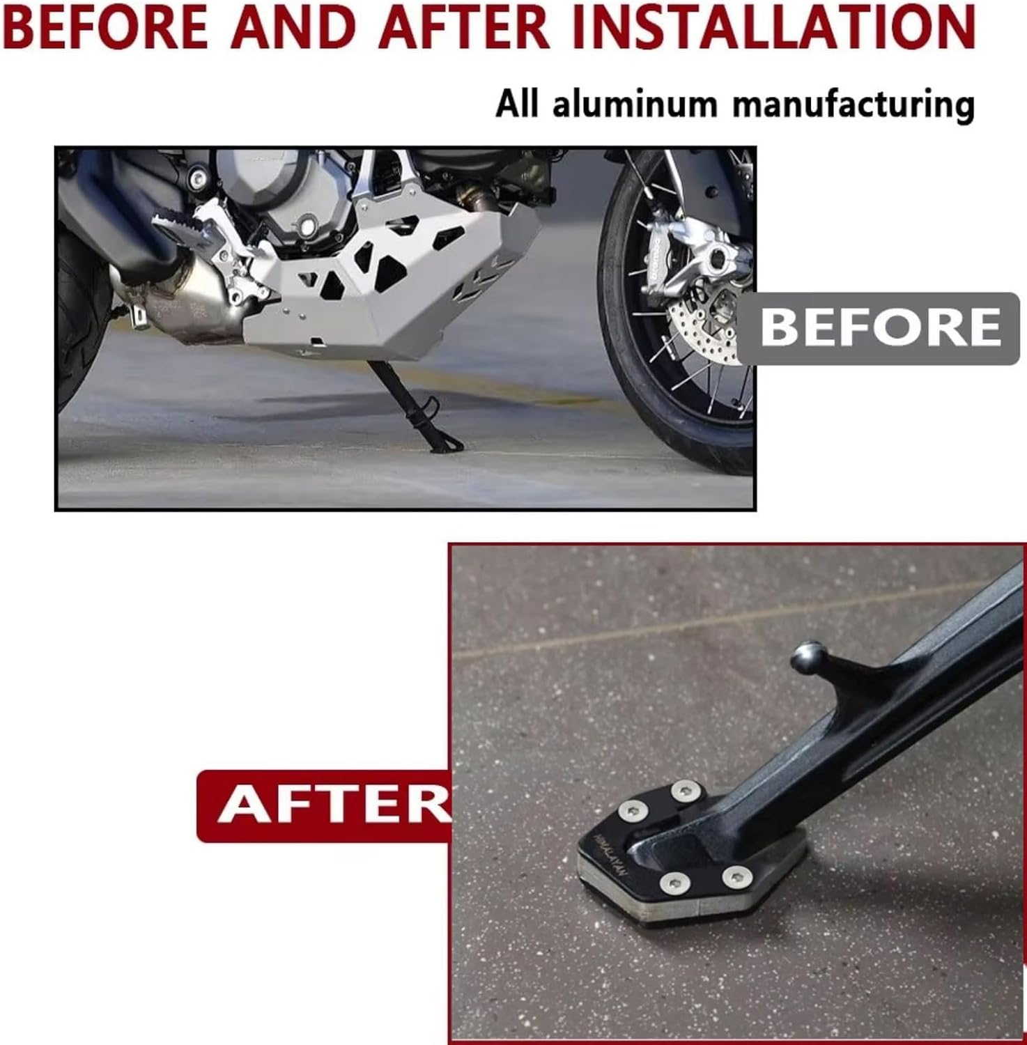 FOR HIMALAYAN450 Himalayan 450 2024 2025 Motorcycle Accessories Enlarge Kickstand Extension Plate Pad Pedals Kickstands Jiffy Stands (Black)