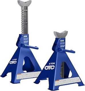 OTC S06 6-Ton Heavy Duty Steel Jack Stands Pair - ASME PASE-2019 Certified for Safe Lifting of Trucks & Vans