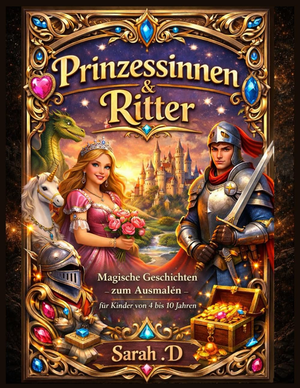 Prinzessinnen & Ritter: Magische Geschichten zum Ausmalen für Kinder von 4 bis 10 Jahren (Little World – Kinder Abenteuer)
