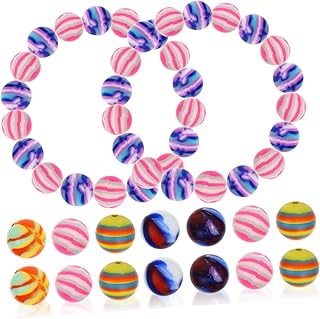 Cabilock 50pcs Silicone Bead Kit Color Beads Bead Bracelet String Baby Necklace Silicone Beads Bulk Jewelry Beads Silicone Beads for Keychain Making Round Beads for Bracelets Making Soft