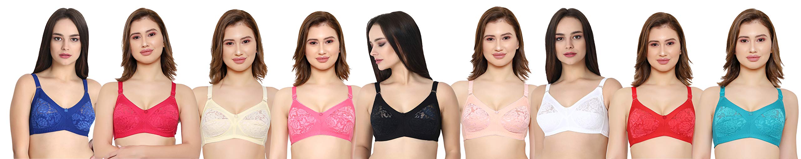 KYODO New Women's Net with Hoisery Wirefree Stylish Bra for Girls