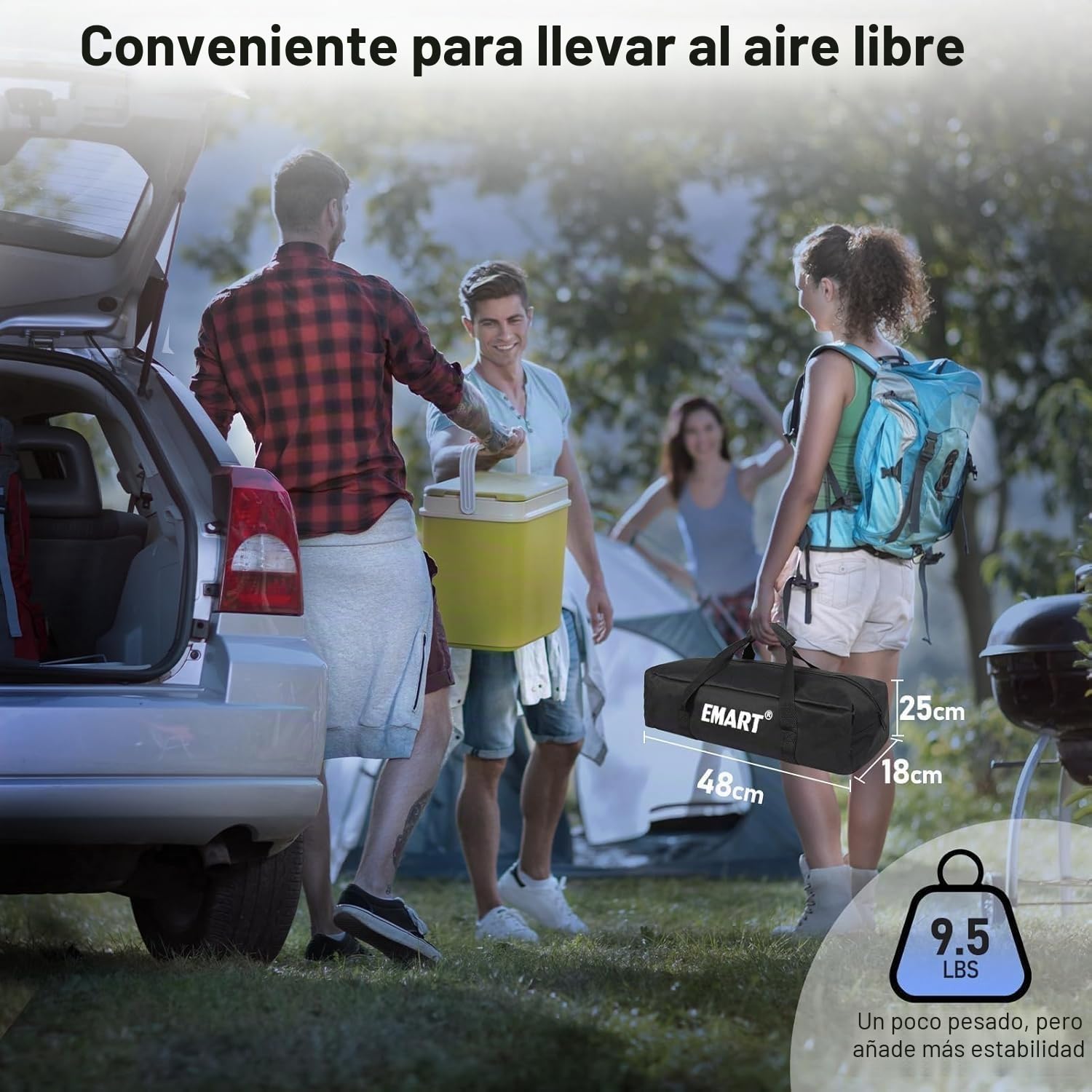 EMART Pantalla de Proyección con Soporte 100 Pulgadas, 16:9 4K HD Tela para Proyector de Doble Cara Adecuada para Ver Películas En Interiores, Reuniones y Eventos al Aire Libre