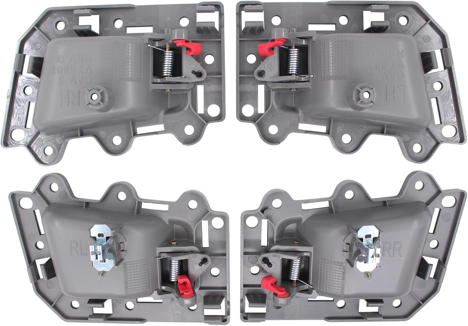 MOTOKU Set of 4 Front Rear Left Driver and Right Passenger Side Gray Interior Door Handles for Jeep Grand Cherokee 2006-2011