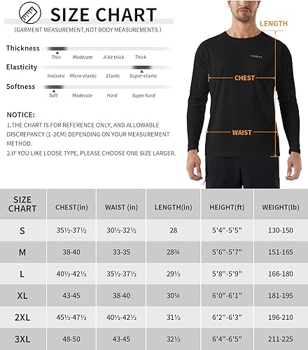 Miniatura 6 de Camisas de protección solar para hombre, con protección solar UV SPF UPF 50+, manga larga, protección contra erupciones, pesca, correr, nadar,