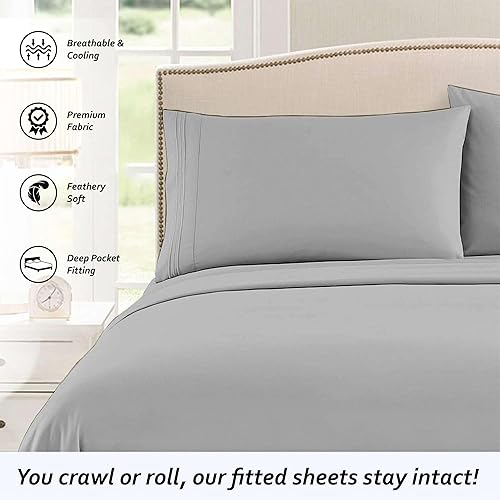 Miniatura 6 de Rajlinen Juego de sábanas cortas de 400 hilos de algodón egipcio para remolques, cámpers y casa rodantes, juego de sábanas de 4 piezas de 15