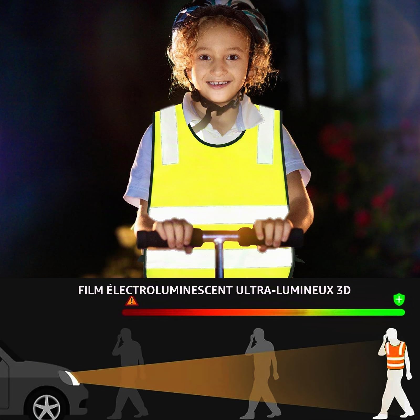 PORFOYO 12 Pièces Gilets de Sécurité Auto, Gilet de Sécurité Enfants, Gilet de Sécurité Enfants, Gilet de Sécurité Enfants, 40 * 45 cm Gilet Réfléchissant Enfants Pour Sport, Course à Pied, Vélo