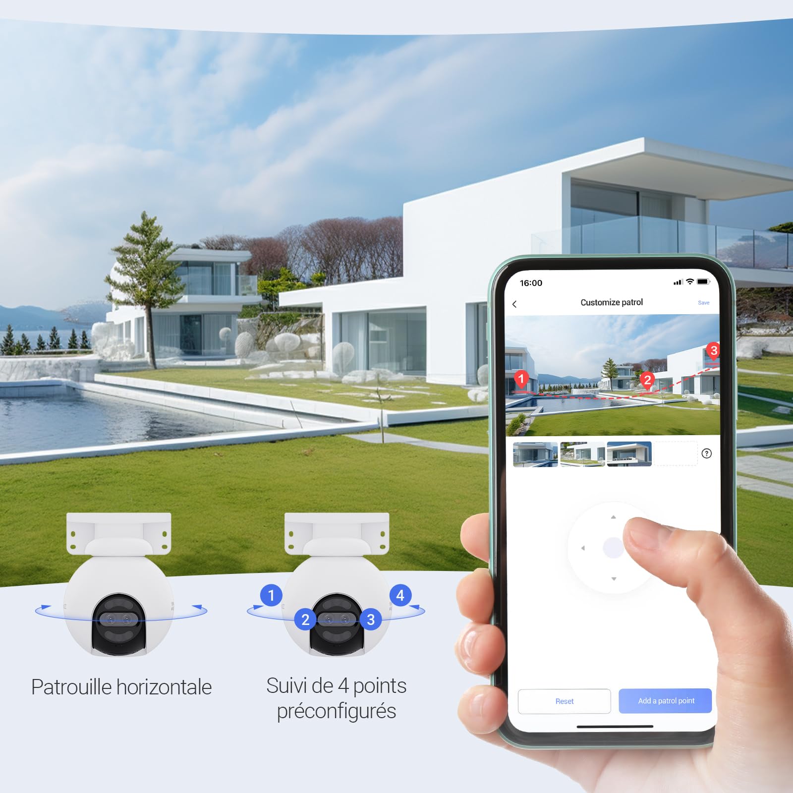 EZVIZ H80x Caméra Surveillance WiFi Extérieure 4K à Double Objectif, Colorfull Vision Nocture, Détection de Personnes/Véhicules, Zoom et Suivi automatiques, Défense Active, Audio Bidirectionnel
