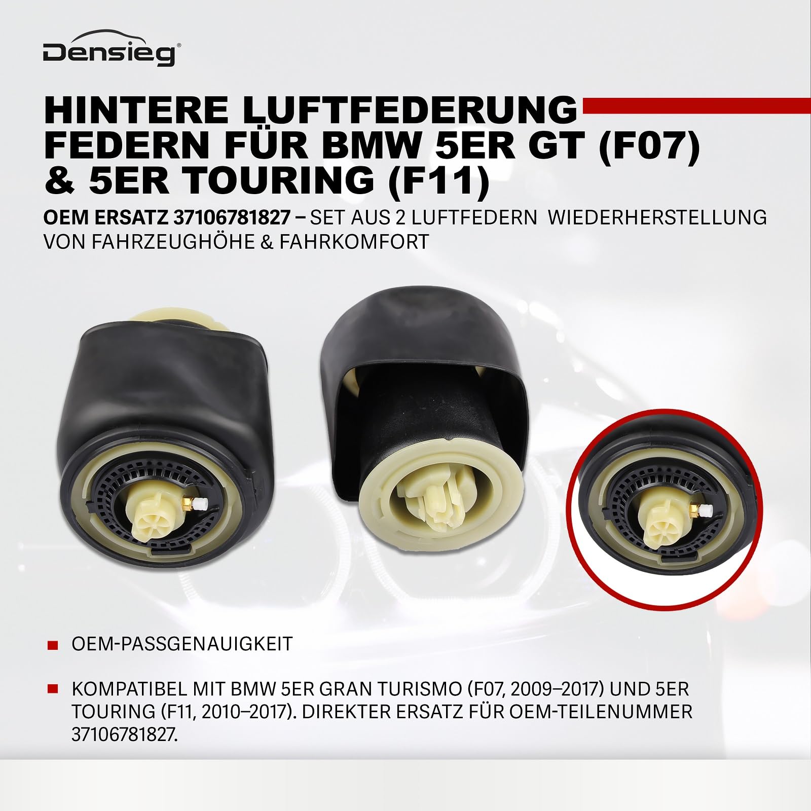 Molla pneumatica per 5 Gran Turismo (F07), 5 Touring (F11), 2 pezzi 37106781827