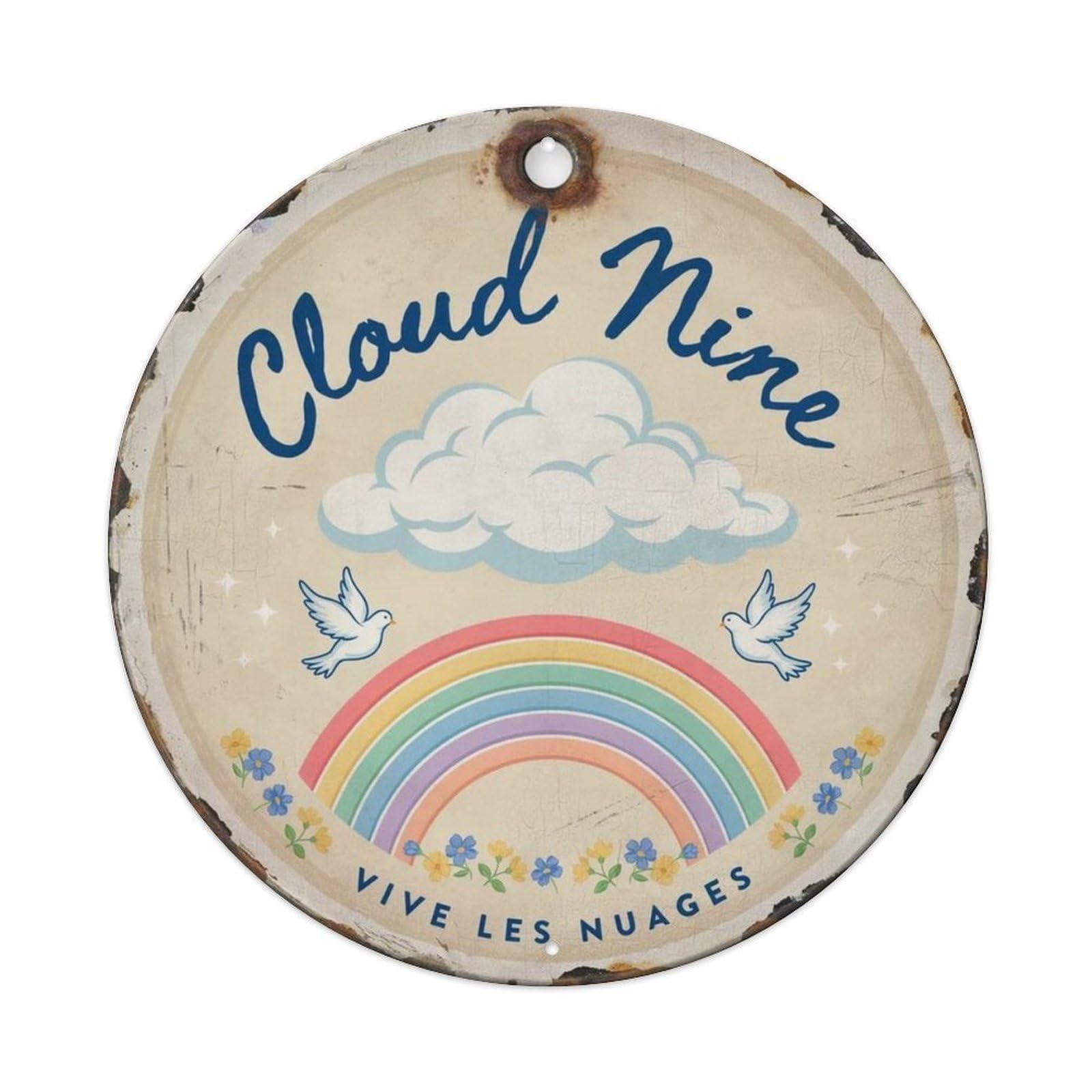 Cloud Nine Pastel Metal Tin Sign Plaque