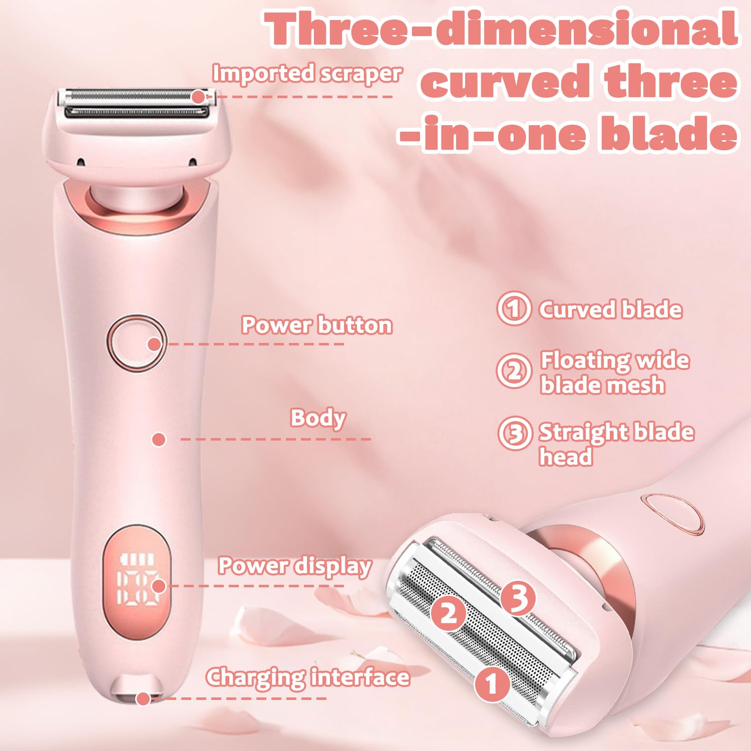 Afeitadora Eléctrica para Mujer, 2026 Rasuradora Mujer Zona Intima, Profesional Afeitadora Mujer, Indoloro Maquina Depilar Mujer, Recargable Rasuradora Mujer, Impermeable IPX7, para pierna, axila (M5) — view 3