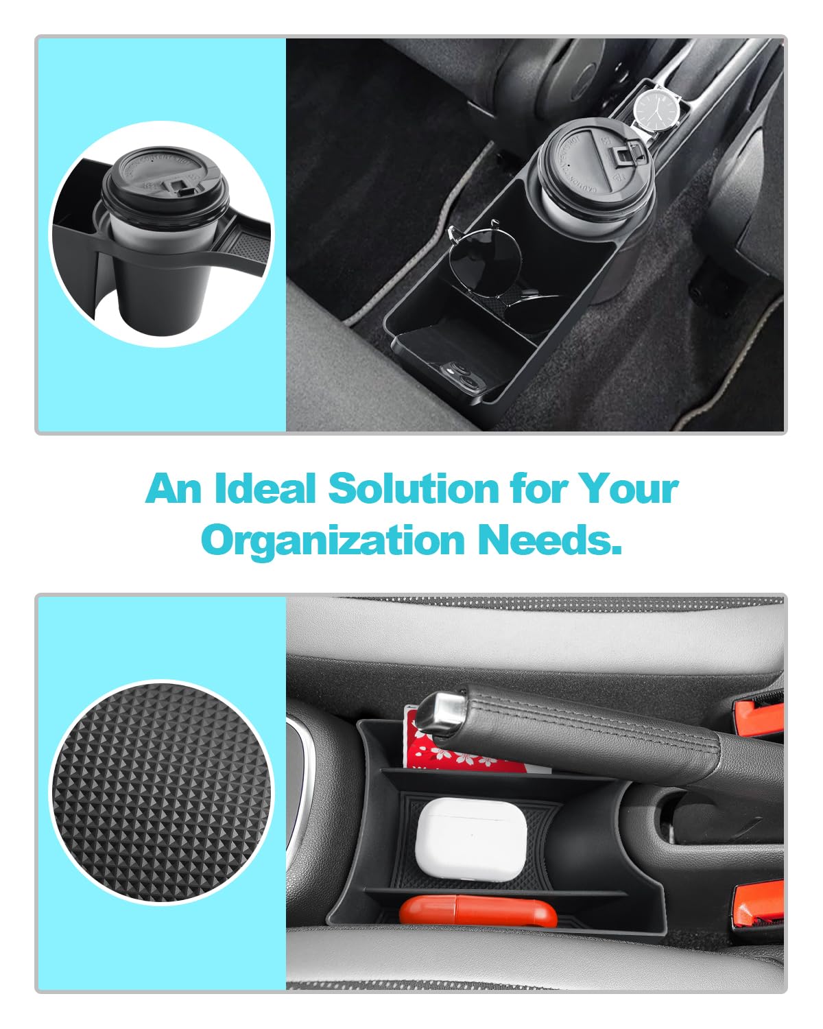 CDEFG Compatibile con VW UP GTI/Seat MII/Citigo 2013 – 2023 – Organizer per console centrale, per auto, centrale, accessori GTI [3 pezzi]