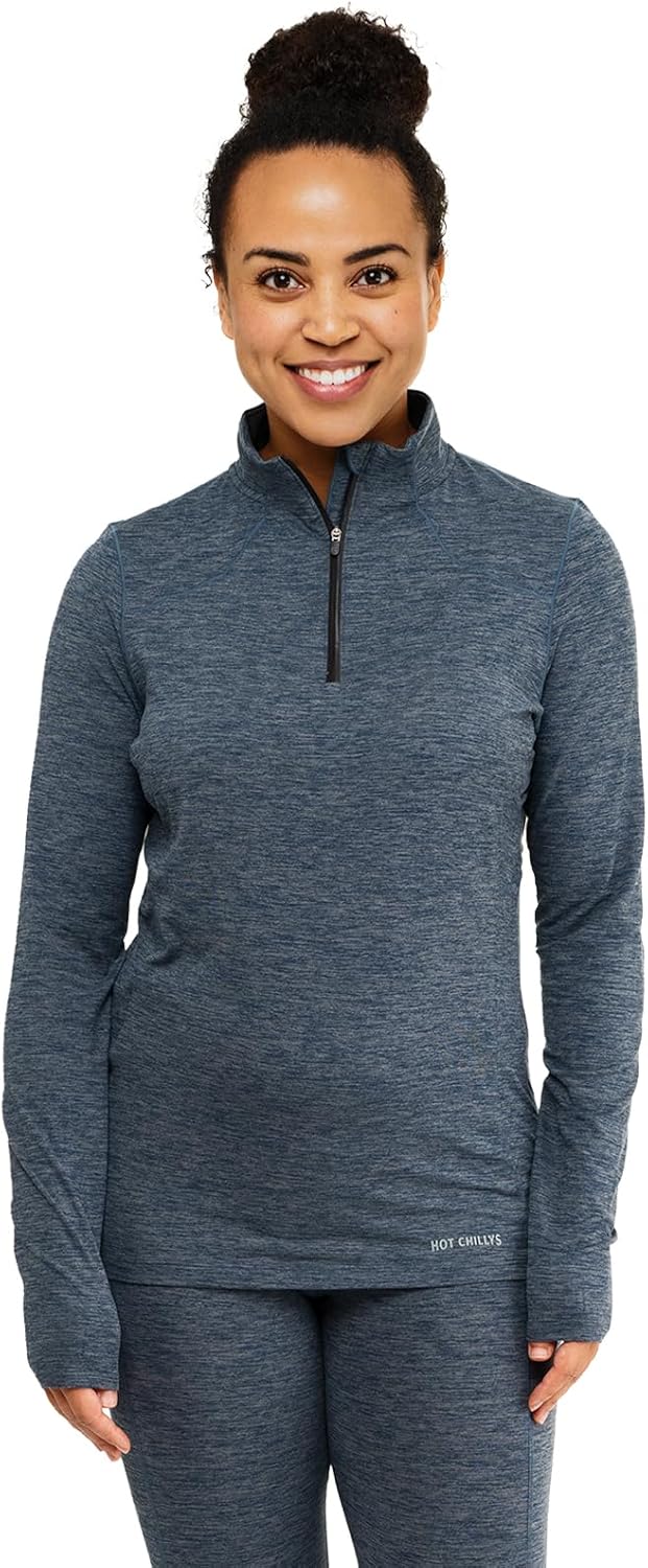 Hot Chillys Women's Clima-Tek Zip T Breathable Moisture-Wicking Midweight Relaxed Fit Base Layer - Image 2